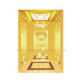 PVC Tầng thang máy Cabin trang trí Titanium Gold Hairline Inox