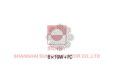 CE / ISO9001 Các thành phần an toàn thang máy Sợi dây cho thang máy / bộ phận thang máy 8x19S + FC