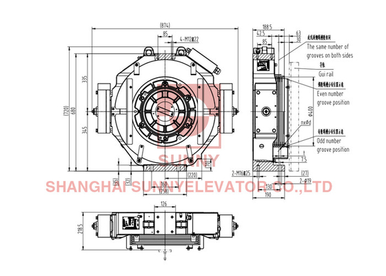 400MM Sheave MRL Hành khách máy nâng máy kéo máy nhà cung cấp nhà máy chất lượng tùy chỉnh