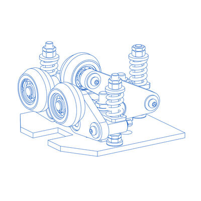 Thang máy an toàn phanh Elastic Roller Guide Giày với đường kính bánh xe 50mm