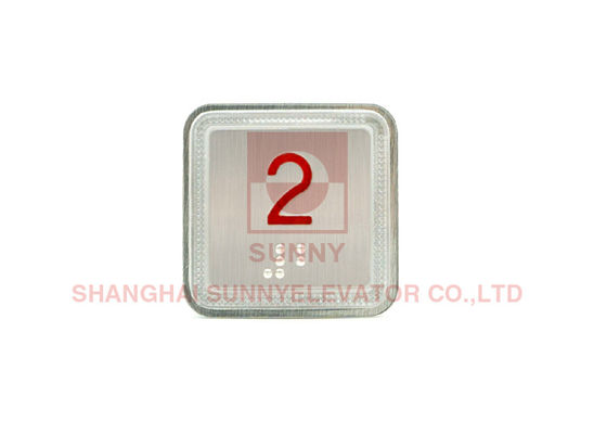 Thép không gỉ Quadrat thang máy nút đẩy với ánh sáng chữ Braille cho bảo trì thang máy